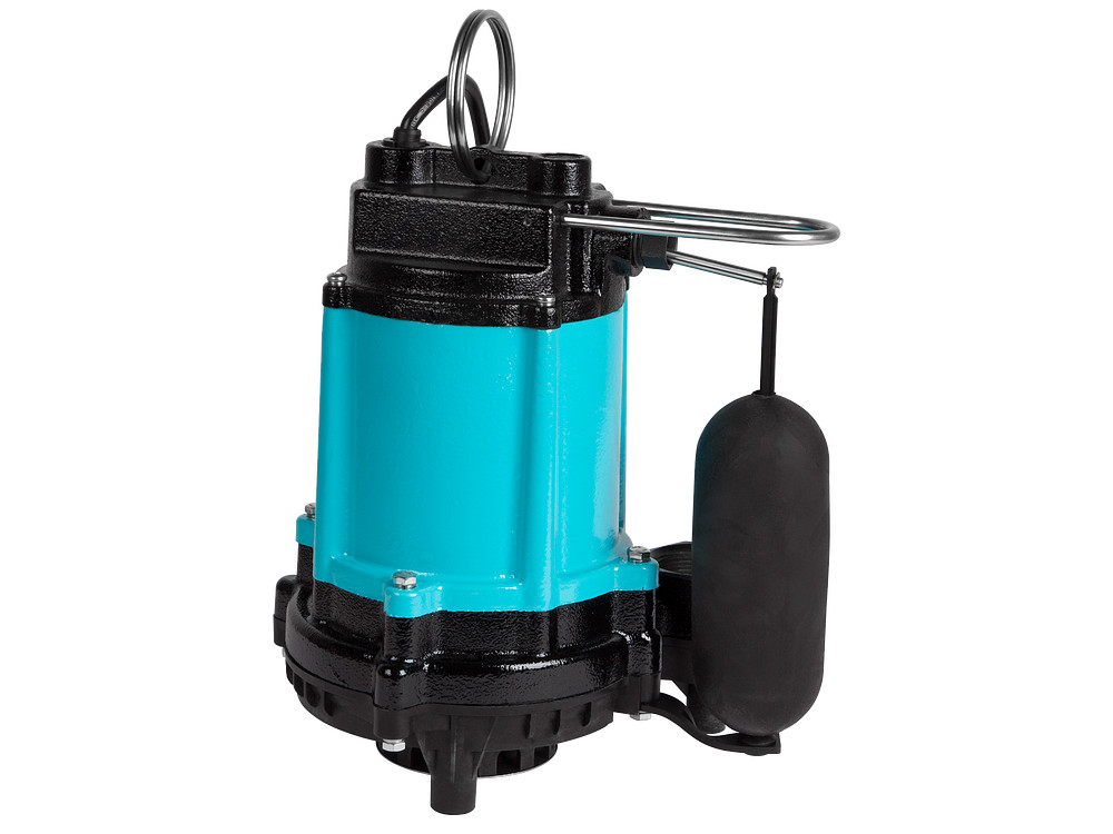 LittleGIANT- 1/2 HP Polypropylene & Cast Iron Submersible Sump Pump w/ Vertical Float Switch, 115 volt, 10' cord - 10EC-CIA-SFS - 510803 - additional view