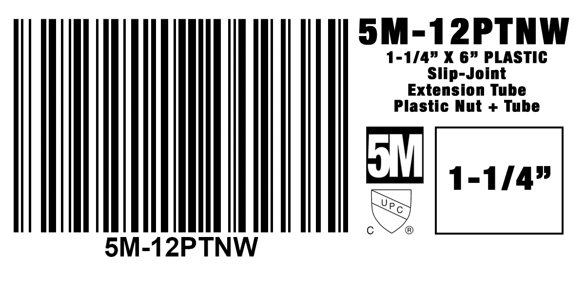 5M - PLASTIC TUBE (38*10 (cm) + NUT + WASHER - 5M-12PTNW - additional view
