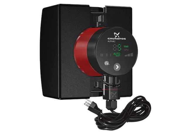 Discontinued - GRUNDFOS - ALPHA2 - CAST IRON ALPHA2 15-55 F/LC  w/line cord 115 Variable speed, Flanged, 6ft line cord - 99163906 - additional view