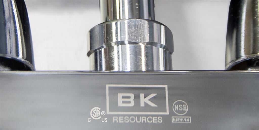 BK RESOURCES - Stainless Hand Sink with Deck Mount Faucet, Strainer Drain, and Wall Bracket -M HAND SINK 2 HOLE 1-7/8" DR W FAUCET - BKHS-D-1410-P-G - additional view