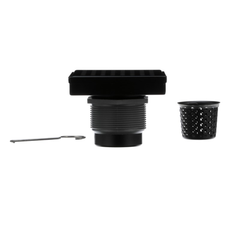 Oatey-4" X 4" SQUARE DRAIN SQUARE GRATE (Matte Black)-DS32040 - additional view