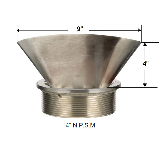 MIFAB - 4" X 9" NICKLE BRONZE OVAL FUNNEL  WITH 5" NB STRAINER ASSEMBLY  - EG-1 - additional view