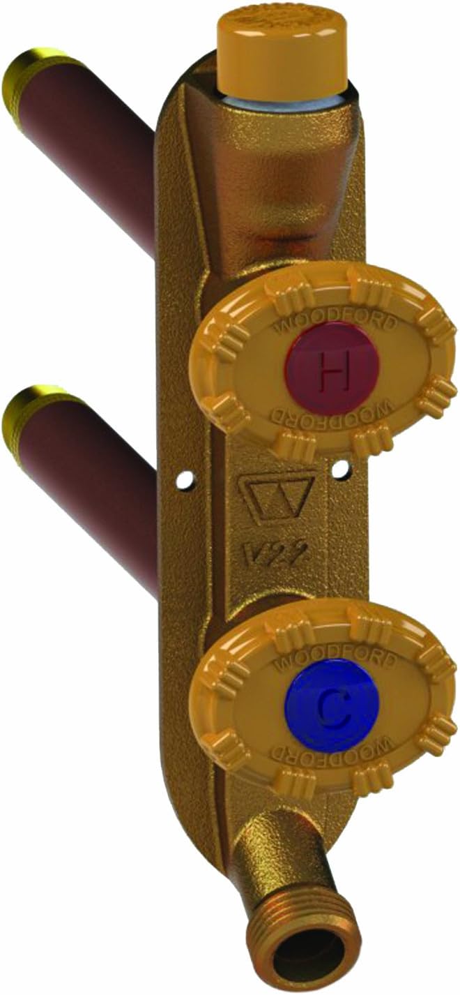 WOODFORD- V22CP  Vertical Freezeless Hot & Cold Wall Faucet 12 Inch, Metal - V22CP-12-BH - additional view