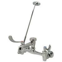 ZURN - AquaSpec® wall-mount sink faucet with 6" vacuum breaker spout, 4" wrist blade handles, pail hook, 3/4" hose end and brace (lead free) -  Z843M4-XL - additional view