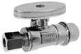 5M - 1/2" Press Fit x 3/8" OD, 1/4 TURN STRAIGHT STOP VALVE w/Zinc handle - 5M-PFV1238-S