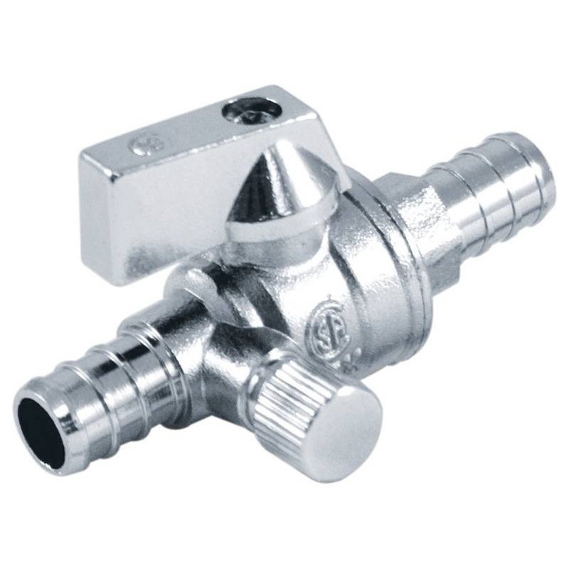1/4 TURN STRAIGHT STOP VALVE WITH DRAIN