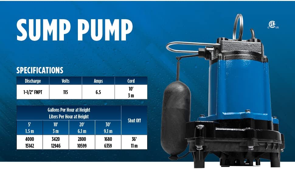 LittleGIANT - LG-SC50SA - 1/2 HP Cast Iron Sump Eff - 14942672