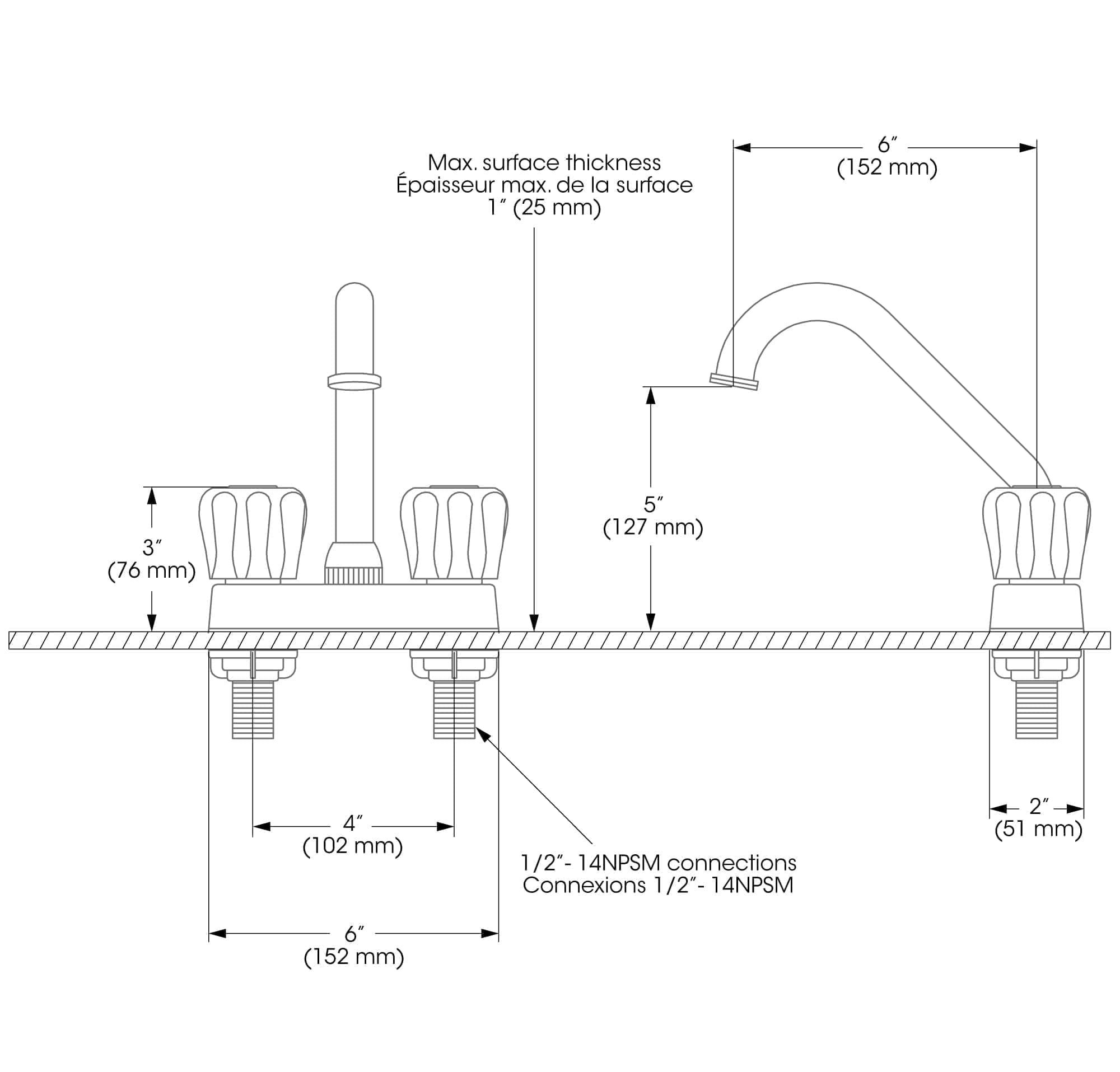 Belanger - 40" Laundry Tub Faucet with Swivel Spout- 3040W