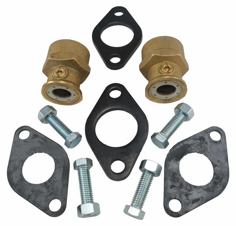 GRUNDFOS - Flange Kit (ALPHA2) (models: UPS15-58FC UPS26-99FC UPS26-150F)  1-1/4" bronze flange isolation valve set (threaded) - 519757