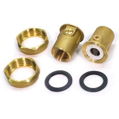 GRUNDFOS - FLANGE KITS FOR UNION MOUNTED PUMPS (Models, UPS15-35SUC/LC/DT, UPS15-55SUC/LC/DT)  3/4" bronze union isolation valve set (threaded) - 519852