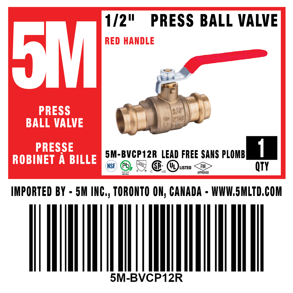 5M- RED Press Ball Valve LF