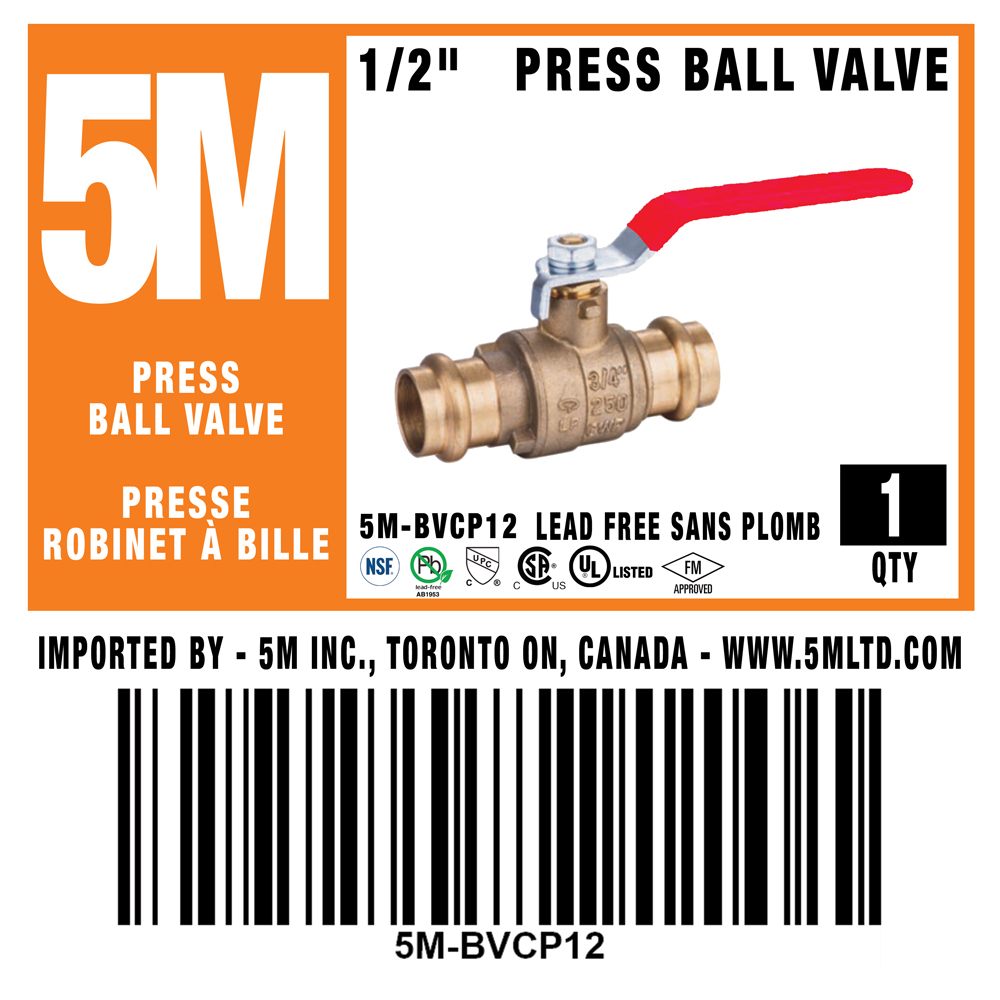 5M- Press Ball Valve LF