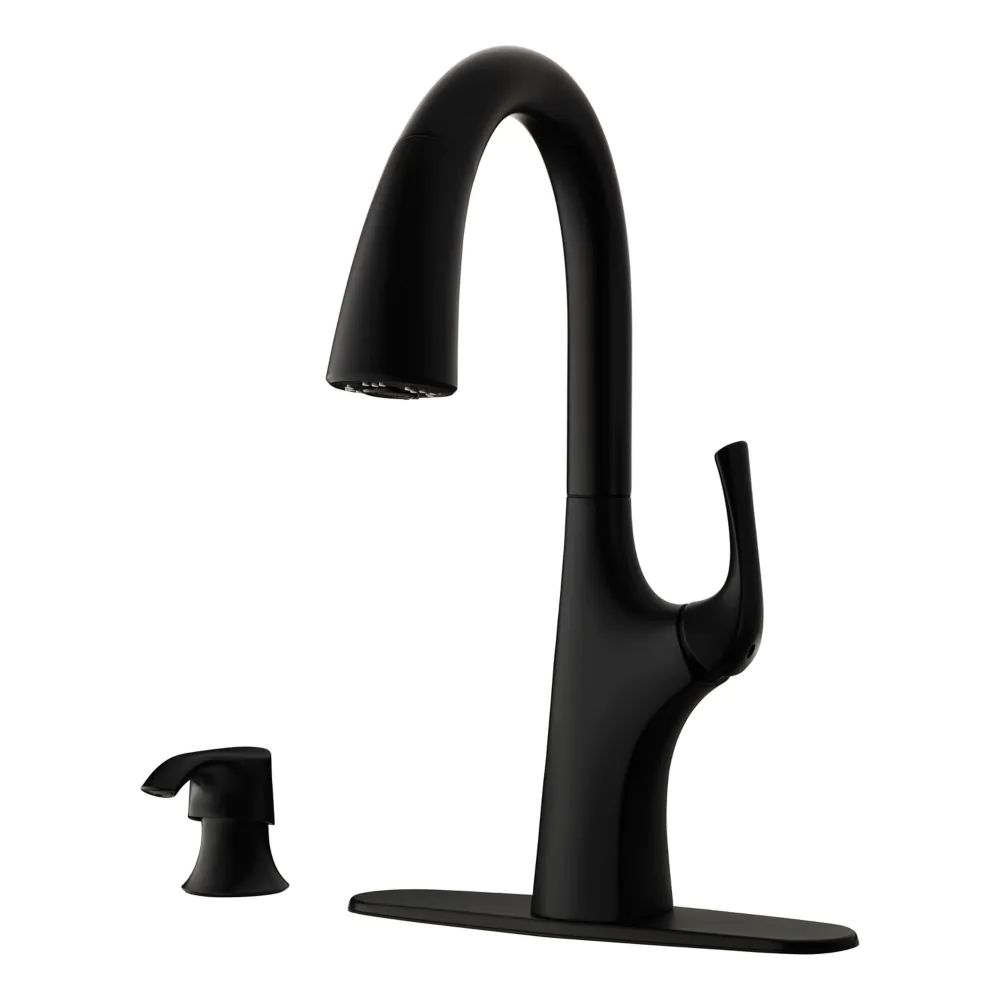 Pfister - Ladera Kitchen Pulldown Faucet with TopPfit Installation in Black - F5297LRB