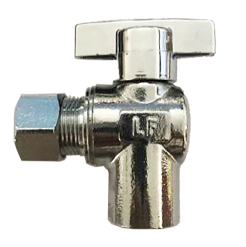 1/4 Turn Angle Stop VALVE w/ABS Straight Handle -1/4" Comp. X 1/2" Sweat - variation